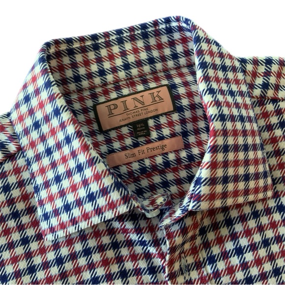 Pink Thomas Pink Flannel Button Down Men's Shirt - Picture 2 of 5